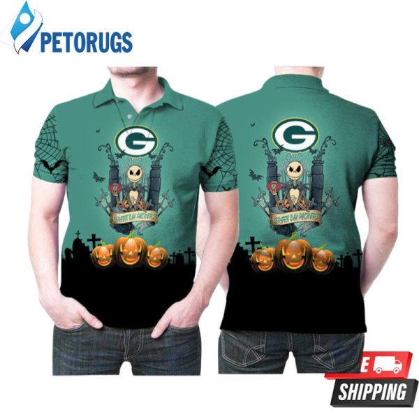 Jack Skellington Green Bay Packers Nfl American Football Team Logo Gift For Packers Fans Polo Shirt