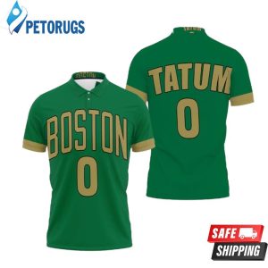 Jayson Tatum Boston Celtics Finished City Edition Kelly Green Polo Shirt