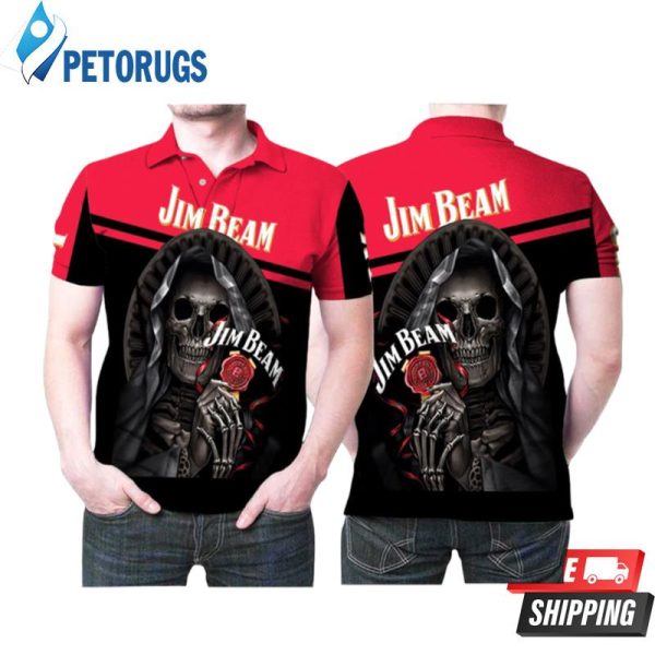 Jim Beam Bourbon Whiskey Logo Brand Death God Gift For Jim Beam Fans Bourbon Whiskey Lovers Polo Shirt