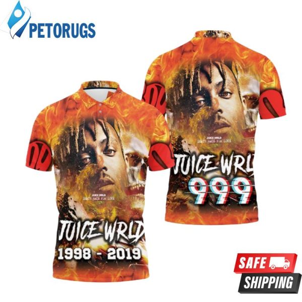 Juice Wrld 999 Death Race For Love Skull Fire Polo Shirt