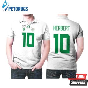 Justin Herbert Oregon Ducks 10 Printed Gift For Justin Herbert Fan Polo Shirt