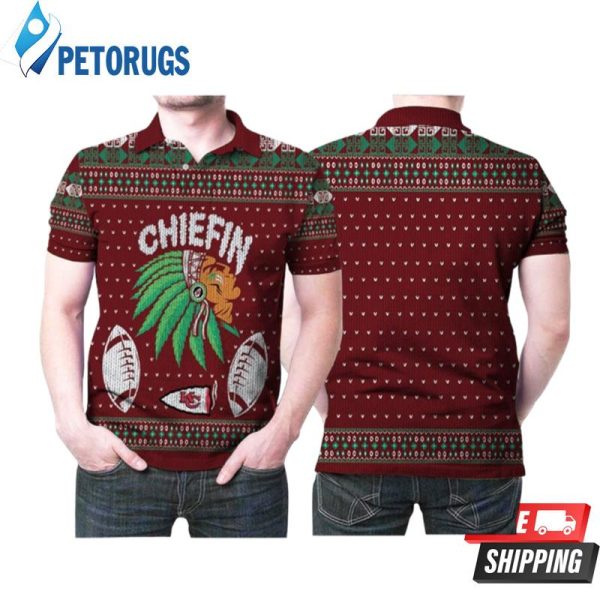 Kansas City Chiefs Chiefin Ugly Christmas Polo Shirt