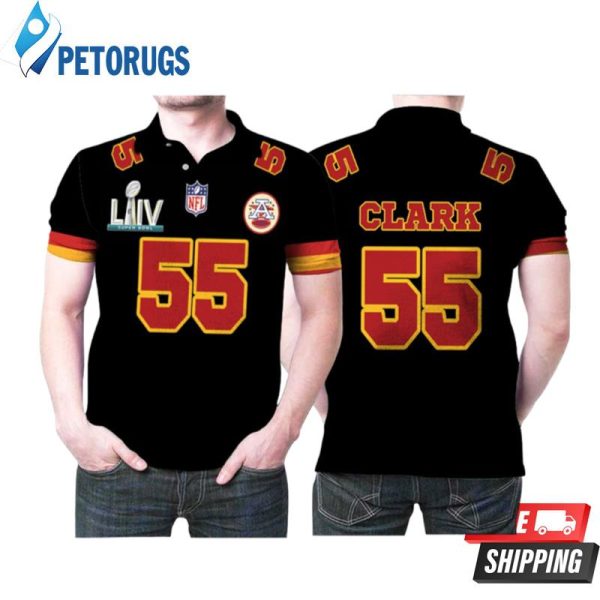 Kansas City Chiefs Frank Clark 55 Super Bowl Red Game Style Gift For Chiefs Fans Clark Lovers Polo Shirt