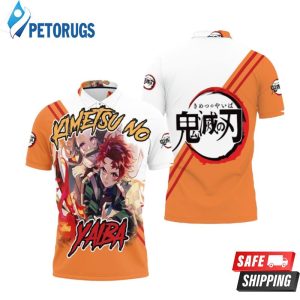 Kimetsu No Yaiba Kamado Tanjiro Kamado Nezuko Fire Polo Shirt