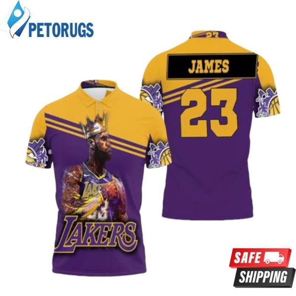 King Lebron James 23 Los Angeles Lakers Nba Western Conference Polo Shirt