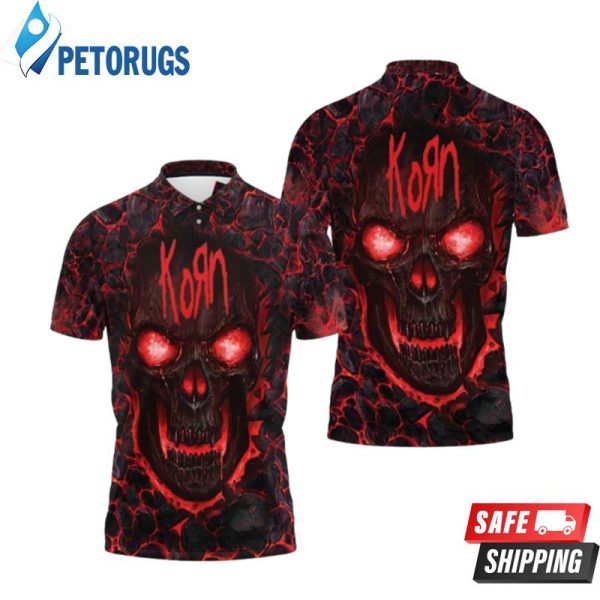 Korn Lava Skull Full Polo Shirt