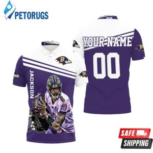 Lamar Jackson Baltimore Ravens 8 Legend Personalized Polo Shirt