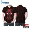 Lava Skull Fireball Printed Graphic Printed Polo Shirt