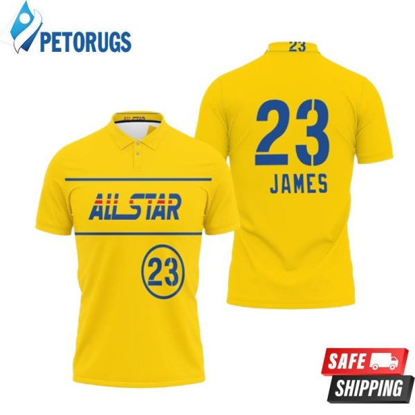 Lebron James Lakers All-star Western Conference Gold Inspired Polo Shirt