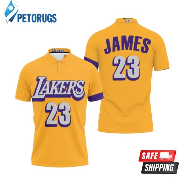 Lebron James Los Angeles Lakers Finished Swingman Yellow City Edition Polo Shirt