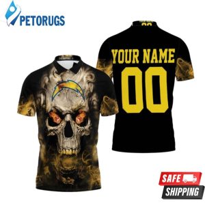 Los Angeles Chargers Skull Los Angeles Chargers Personalized Polo Shirt