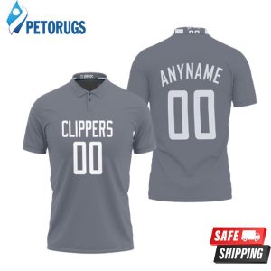 Los Angeles Clippers Nba Basketball Team Logo Earned Edition Gray Clippers Fans Polo Shirt