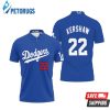 Los Angeles Dodgers Clayton Kershaw 22 Mlb Navy Blue Inspired Polo Shirt