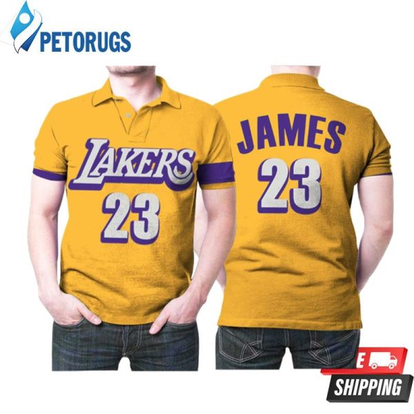 Los Angeles Lakers Lebron James 23 Nba Basketball Finished Swingman Yellow City Edition Style Gift For Lakers Fans Polo Shirt