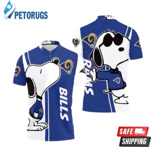 Los Angeles Rams Snoopy Lover Printed Polo Shirt