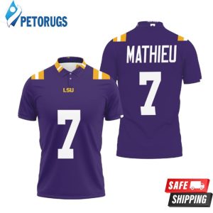 Lsu Tigers And Lady Tigers Lsu Tigers Tyrann Mathieu #7 College University Football Purple Lsu Fans Polo Shirt