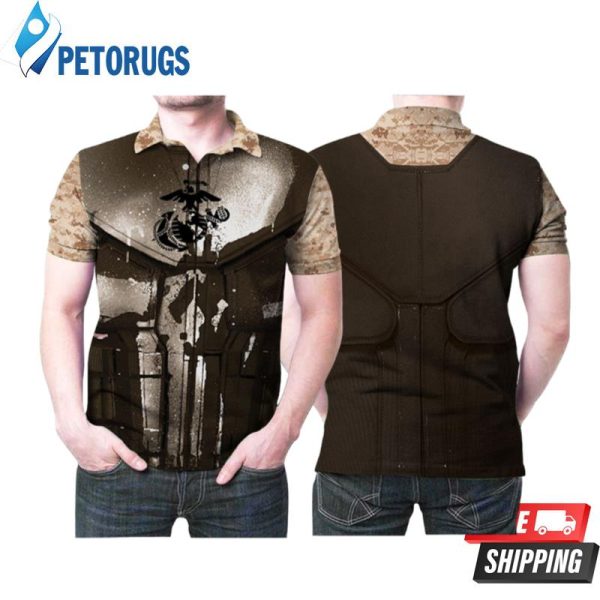 Marine Punisher Skull Armour Gift For Veteran Soldier Warrior Fans Veteran Soldier Warrior Lovers Polo Shirt