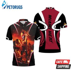 Miami Heat Jimmy Butler 22 Walk On Fire For Fan Polo Shirt