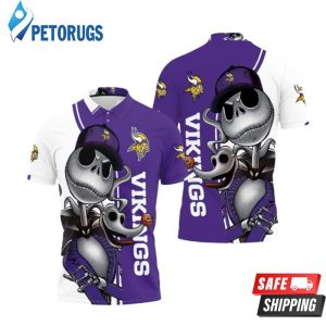 Minnesota Vikings Jack Skellington And Zero Polo Shirt