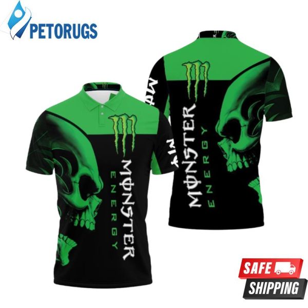 Monster Energy Drink Logo With Skull Polo Shirt