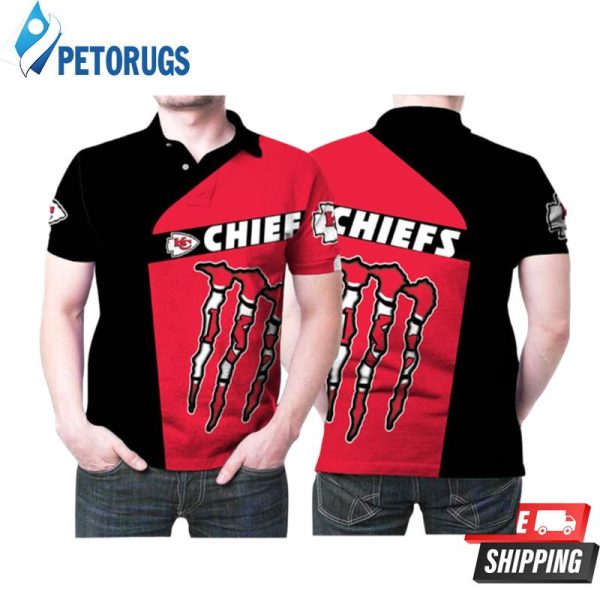 Monster Energy Kansas City Chiefs Nfl American Football Team Logo For Chiefs Fans Polo Shirt