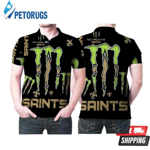 Monster Energy New Orleans Saints Nfl American Football Team Logo For Saints Fans 1 Polo Shirt