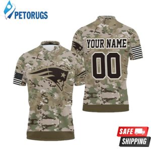 New England Patriots Camouflage Veteran Personalized Polo Shirt