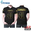 New Orleans Saints Alvin Kamara 41 Nfl American Football Team Black Golden Edition Vapor Style Gift For Saints Fans Polo Shirt