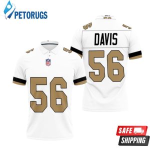 New Orleans Saints Demario Davis #56 Nfl American Football Team Logo Color Rush Custom Saints Fans Polo Shirt