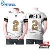 New Orleans Saints Jameis Winston #2 Nfl American Football Team Logo Color Rush Custom For Saints Fans Polo Shirt