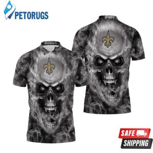 New Orleans Saints Nfl Fans Skull Polo Shirt