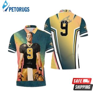 New Orleans Saints Oil Painting Drew Brees 9 Personalized Polo Shirt