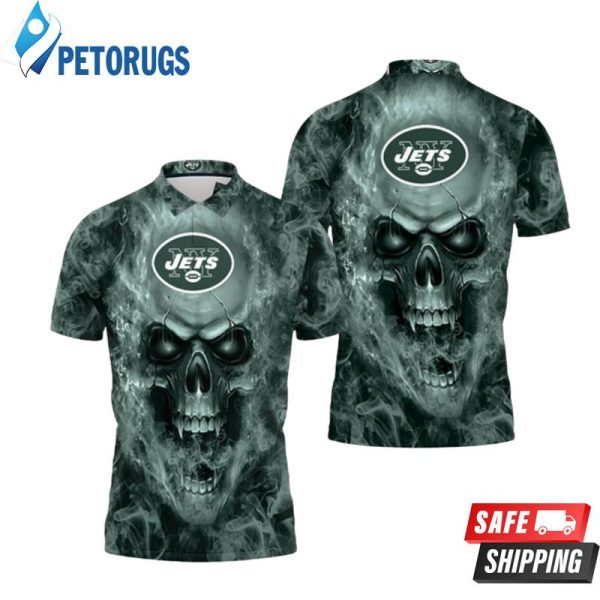 New York Jets Nfl Fans Skull Polo Shirt