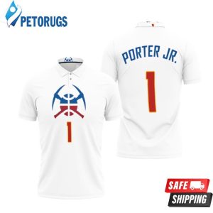 Nuggets Michael Porter Jr 1 2020-21 Earned Edition White Inspired Style Polo Shirt