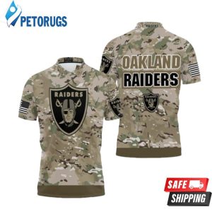 Oakland Raiders Camo Pattern Polo Shirt