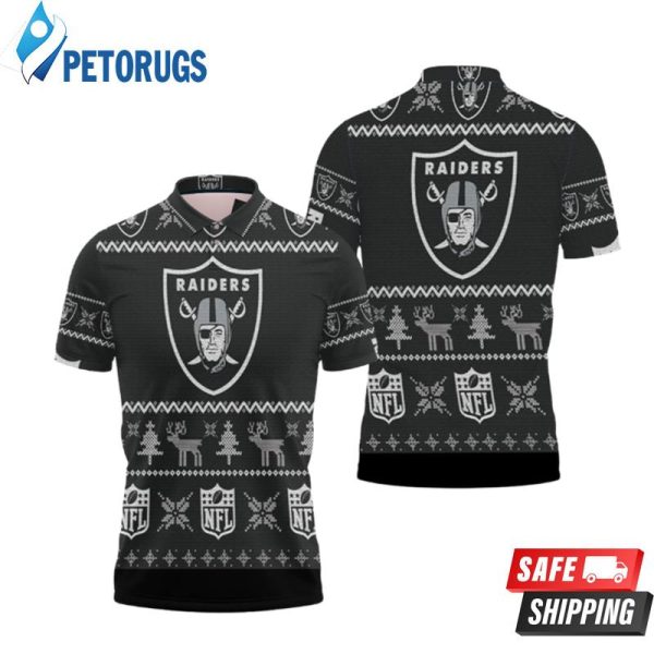 Oakland Raiders Nfl Ugly Sweat Christmas Polo Shirt