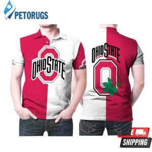 Ohio State Buckeyes Leaf Logo Red And White Polo Shirt