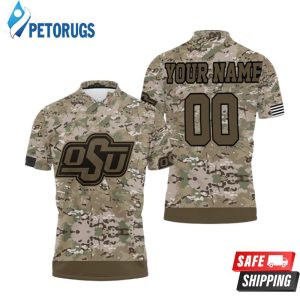 Oklahoma State Cowboys Camo Pattern Personalized Polo Shirt