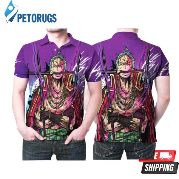 One Piece Roronoa Zoro Pirate King Printed Gift For One Piece Fan Polo Shirt