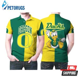 Oregon Ducks Logo Green And Yellow Printed Gift For Ducks Fan Polo Shirt