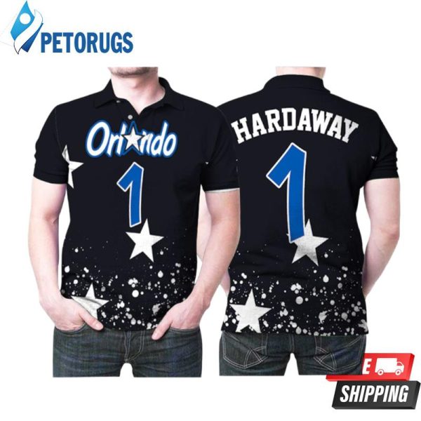 Orlando Magic Penny Hardaway Nba Basketball Classic Black Style Polo Shirt