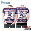 Pabst Blue Ribbon Beer Reindeer Ugly Chirstmas Pattern Polo Shirt