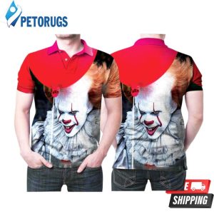 Pennywise It Smiling Dancing Cloud Halloween Horror Movie Printed Polo Shirt