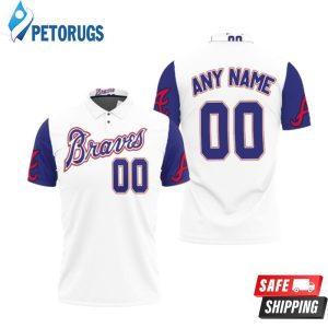 Personalized Atlanta Braves Any Name 00 Mlb White And Blue Inspired Style Polo Shirt