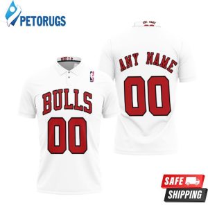 Personalized Chicago Bulls Any Name 00 Throwback 90s White Inspired Style Polo Shirt