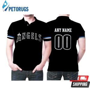 Personalized Los Angeles Angels 00 Anyname 2019 Weekend Players Black Inspired Style Gift For Los Angeles Angels Fans Polo Shirt