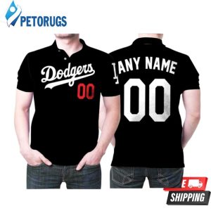 Personalized Los Angeles Dodgers Any Name 00 Mlb Team Black Inspired Style Polo Shirt