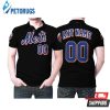 Personalized New York Mets 00 Anyname Cooperstown Collection Black Inspired Style Polo Shirt