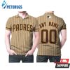 Personalized San Diego Padres 00 Anyname Mlb Light Brown Stripe Inspired Style Polo Shirt