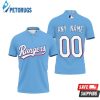 Personalized Texas Rangers 00 Any Name Mlb Team Light Blue Inspired Style Polo Shirt